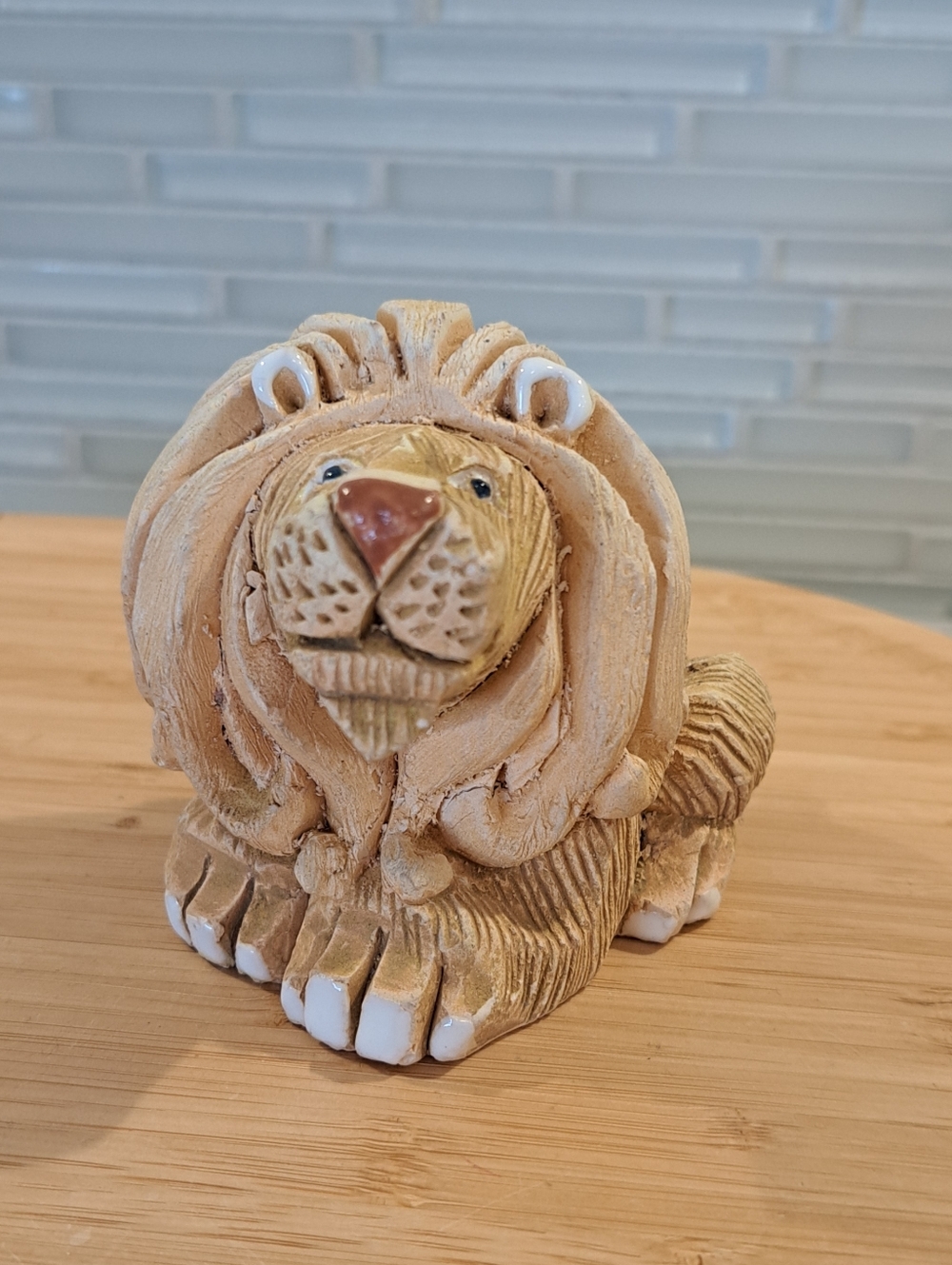Vtg Artesania Rinconada Lion Handmade Ceramic Figure Uruguay Retired